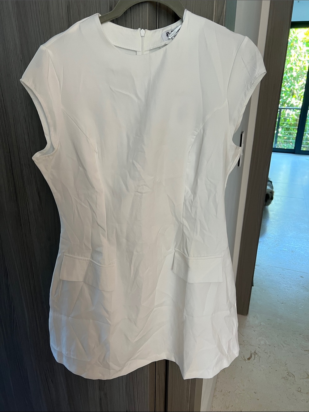 NWT REVOLVE Australia Showpo Red Berry Wyatt white mini dress US M - Picture 2 of 8